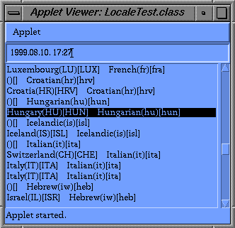 A LocaleTest applet k�pe.